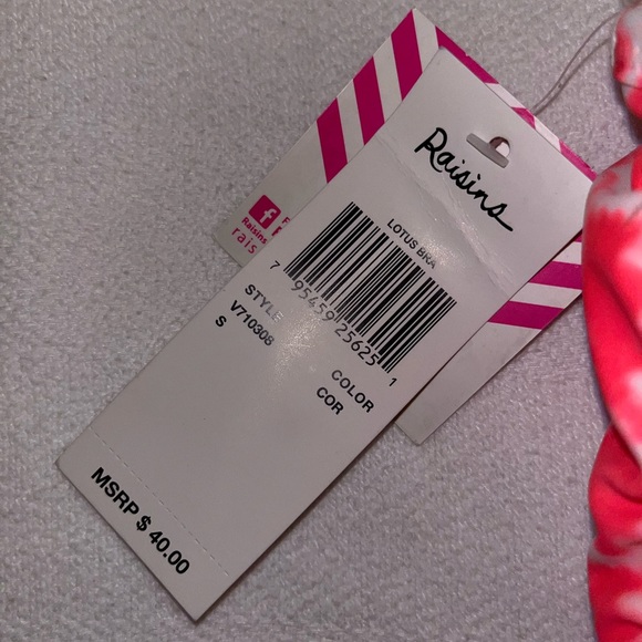 NWT, Raisins Swim Coral Color Top, Size Small - Picture 6 of 6